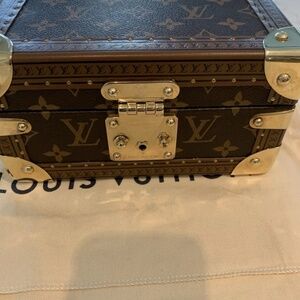 Louis Vuitton Coffret Tresor 20 box trunk bag brown monogram beige